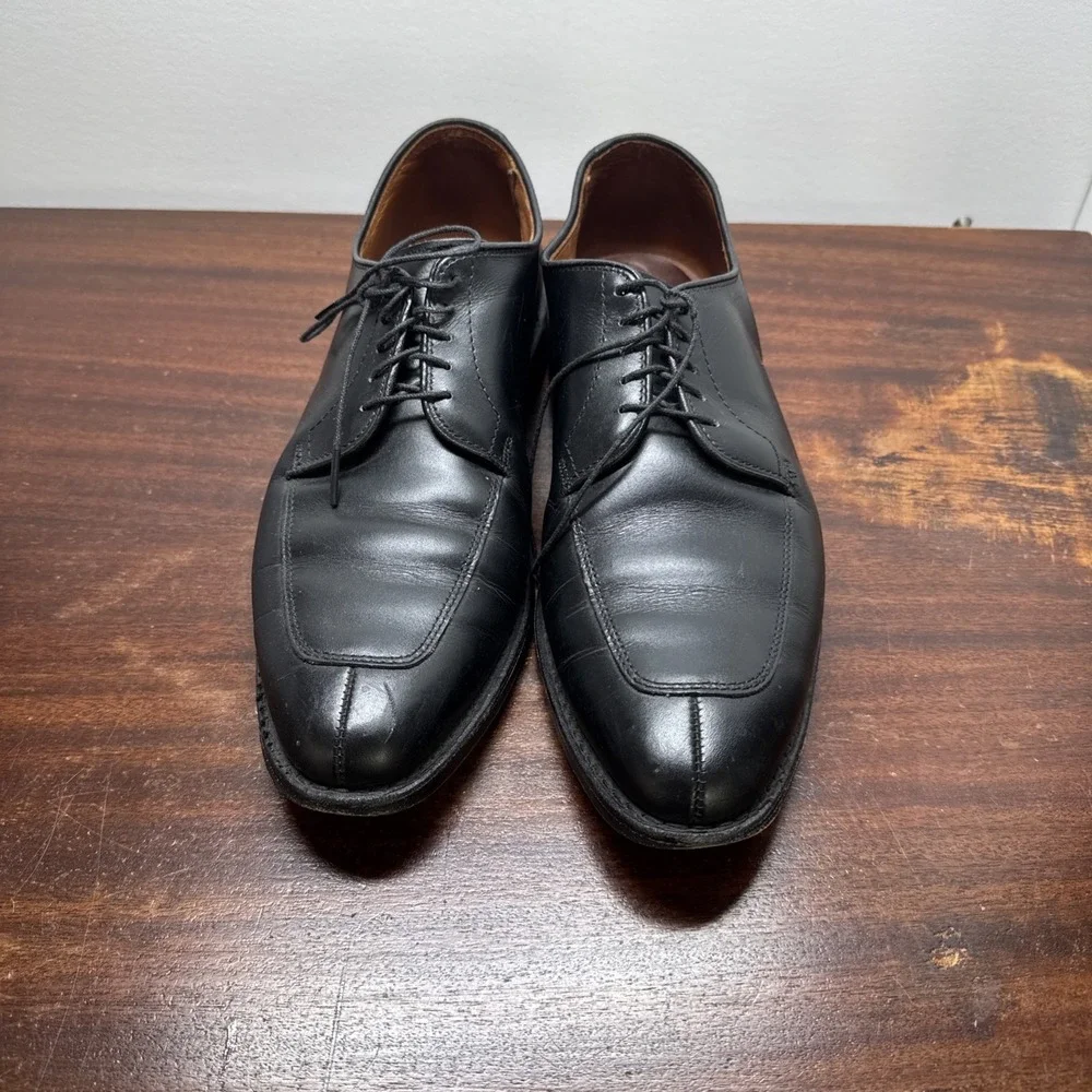 Allen Edmunds Delray Black Split Toe Oxford Dress Shoes Leather Size 10B (1208)